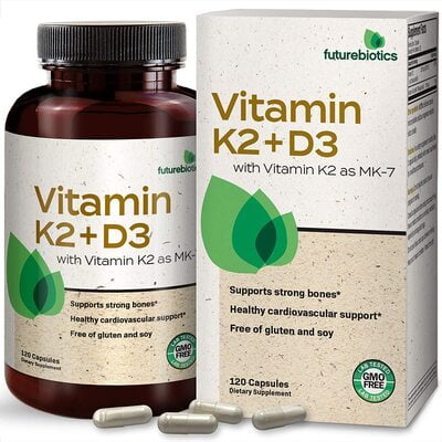 Futurebiotics Vitamins K2 (MK7) with D3 Supplement 120 Capsules